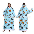 A generation of winter clothing lazy printed hoodie thickened and lengthened adult couples nightgown tk labeling cross-border