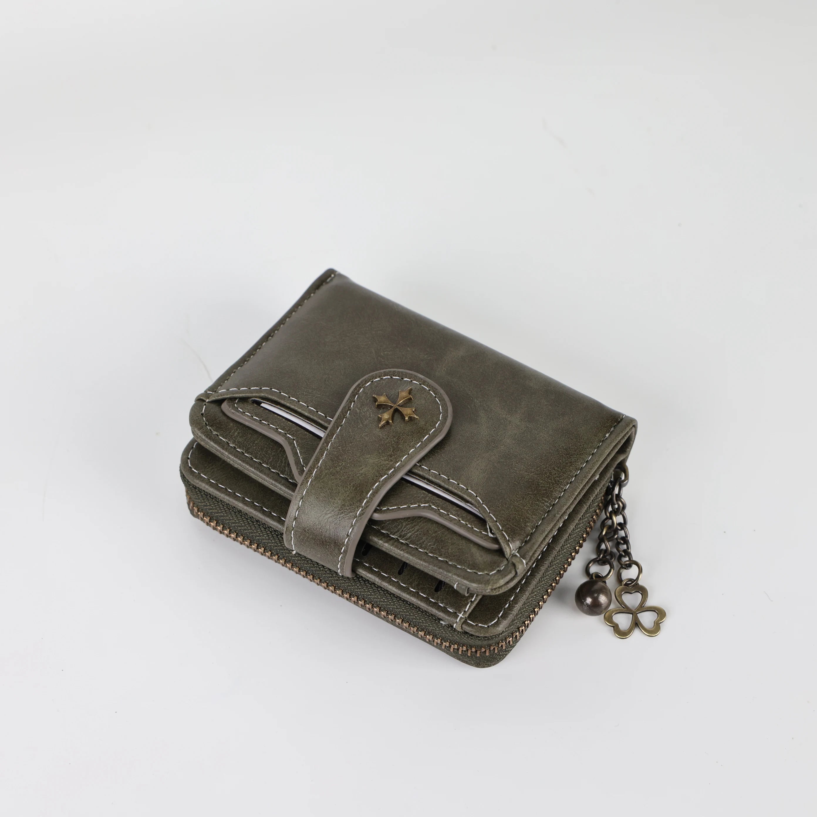 Women's short European and American fashion buckle wallet zipper coin purse