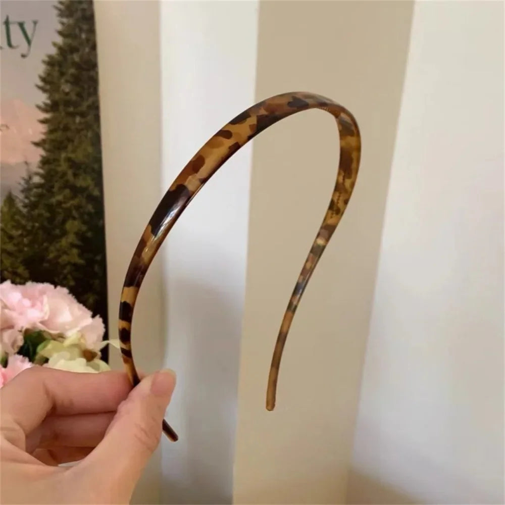 Acrylic Glasses Headband Sweet Thin Hairband Leopard Print Hair Clip Women Hair Hoop Hair Accessories Headwear