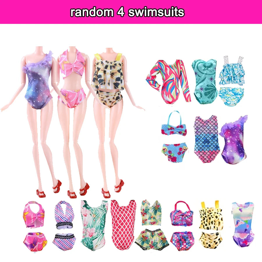 64Pcs Clothes And Accessories for 11.5''/30cm Dolls Fashion Gowns Dresses Casual Outfits Swimsuits Shoes Necklace Ideal Gift