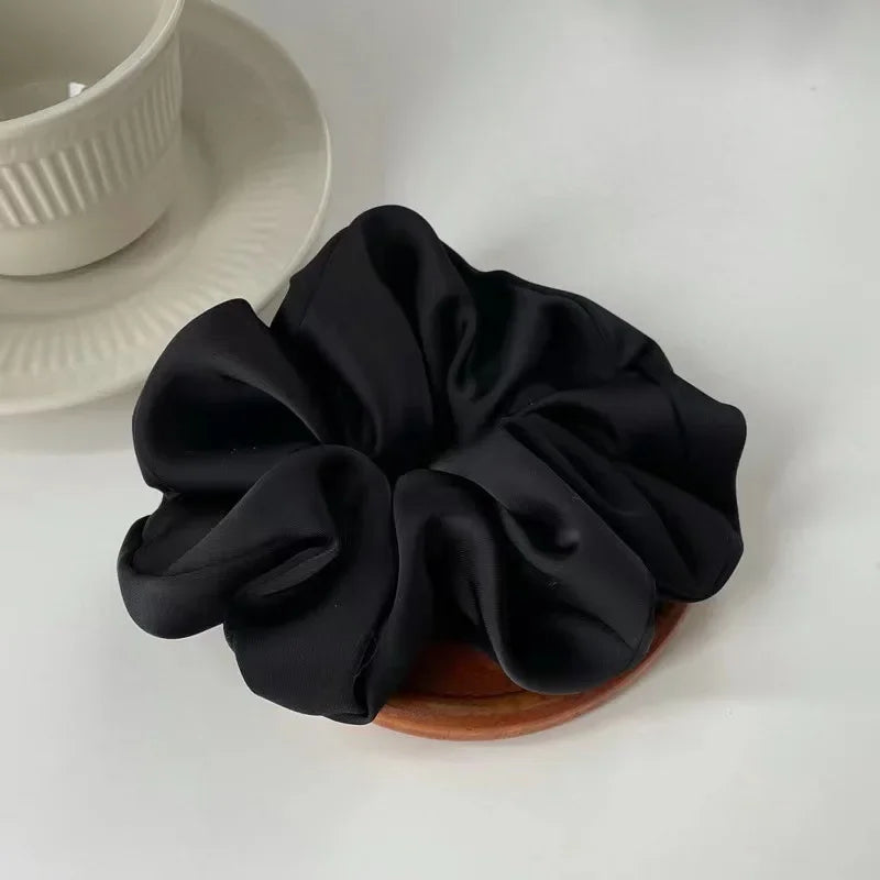 Women Silk Satin Scrunchies Korean Ladies Girls Elastics Hair Band Ponytail Hold Hair Accessories