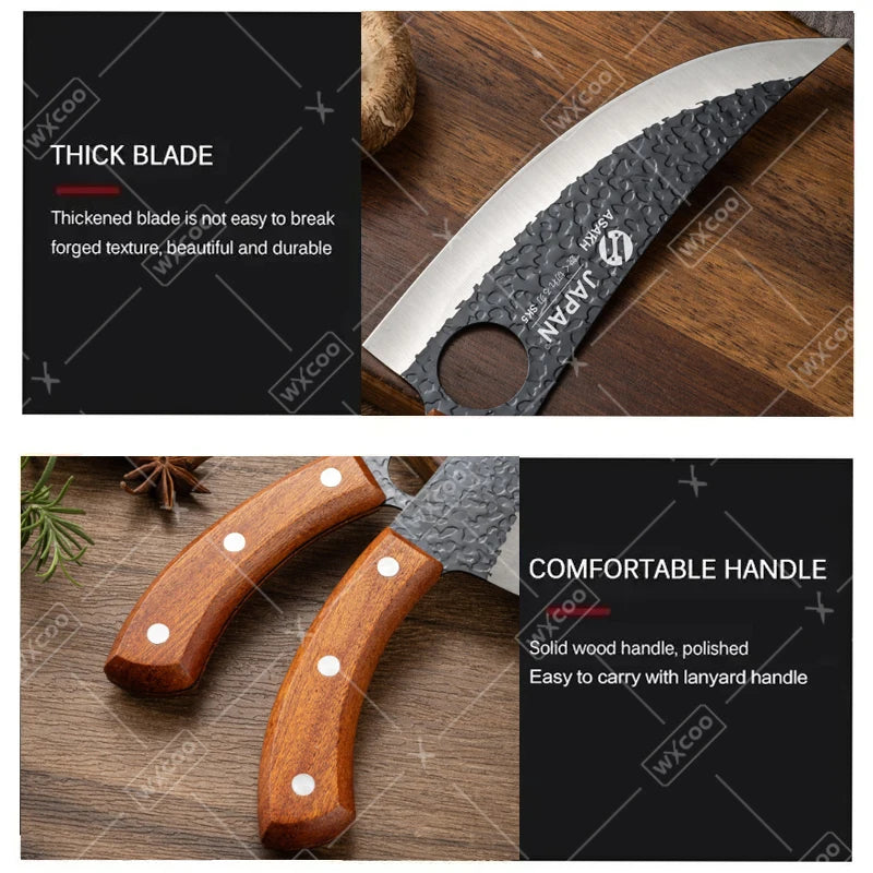 Professional Kitchen Boning Knife Hand-Forged Meat Cleaver Butcher Knife Household Fruit Slicing Vegetable Cutting Kitchen Knife