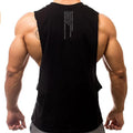 Mens Running Vests Cotton Side Cut Off Sleeveless T-Shirt Summer Sportswear Gym Tank Tops Bodybuilding Fitness Clothing