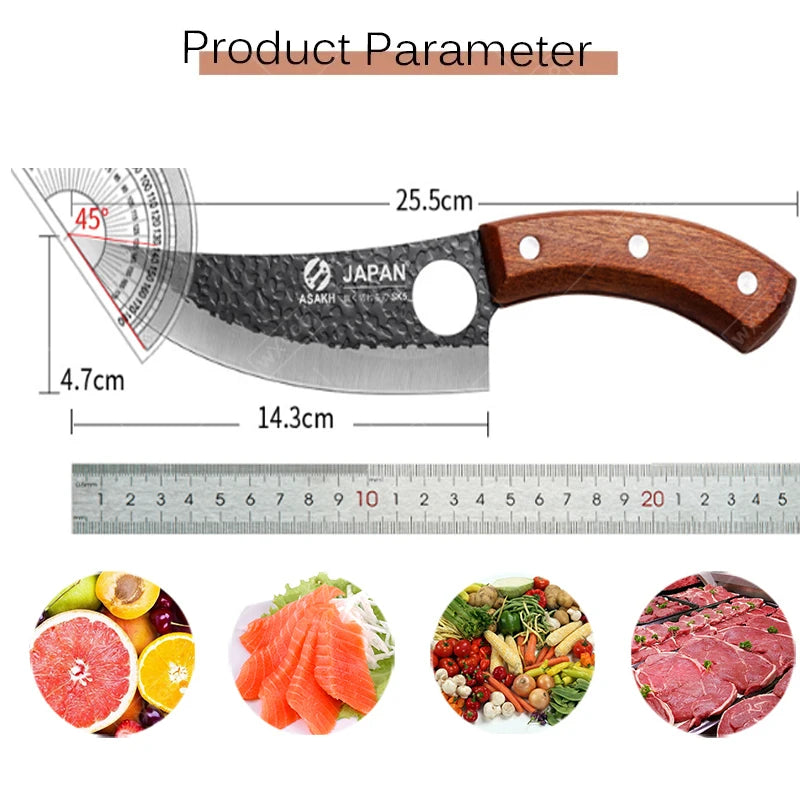 Professional Kitchen Boning Knife Hand-Forged Meat Cleaver Butcher Knife Household Fruit Slicing Vegetable Cutting Kitchen Knife