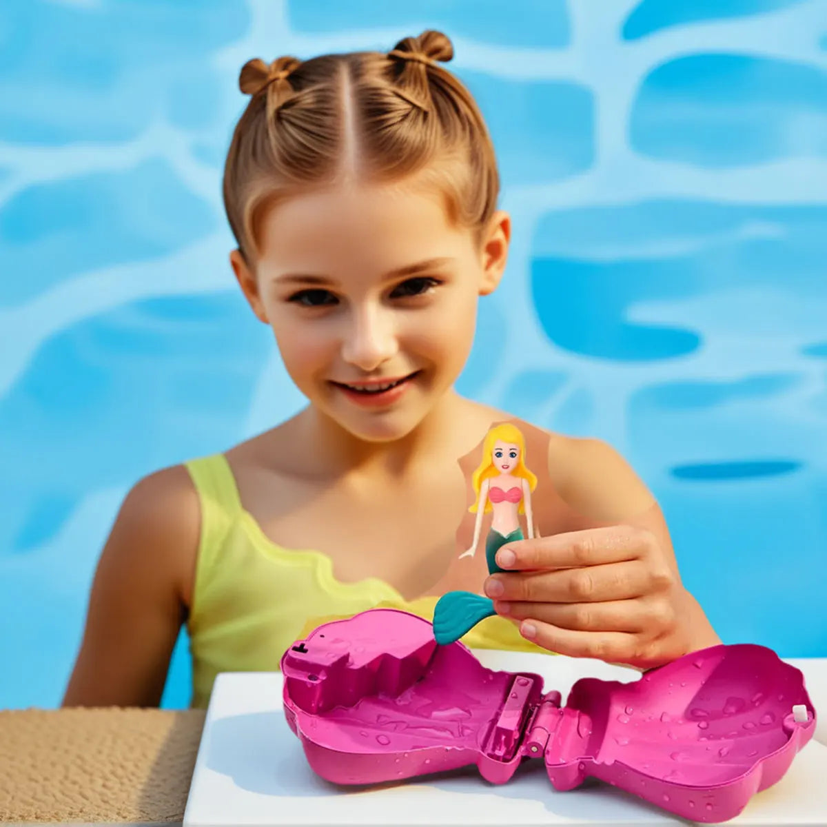 Mermaid Bath Toys with/no Shell Floats Children Play Water Toys in Summer Swimming Pool Adult  Float Game Gift