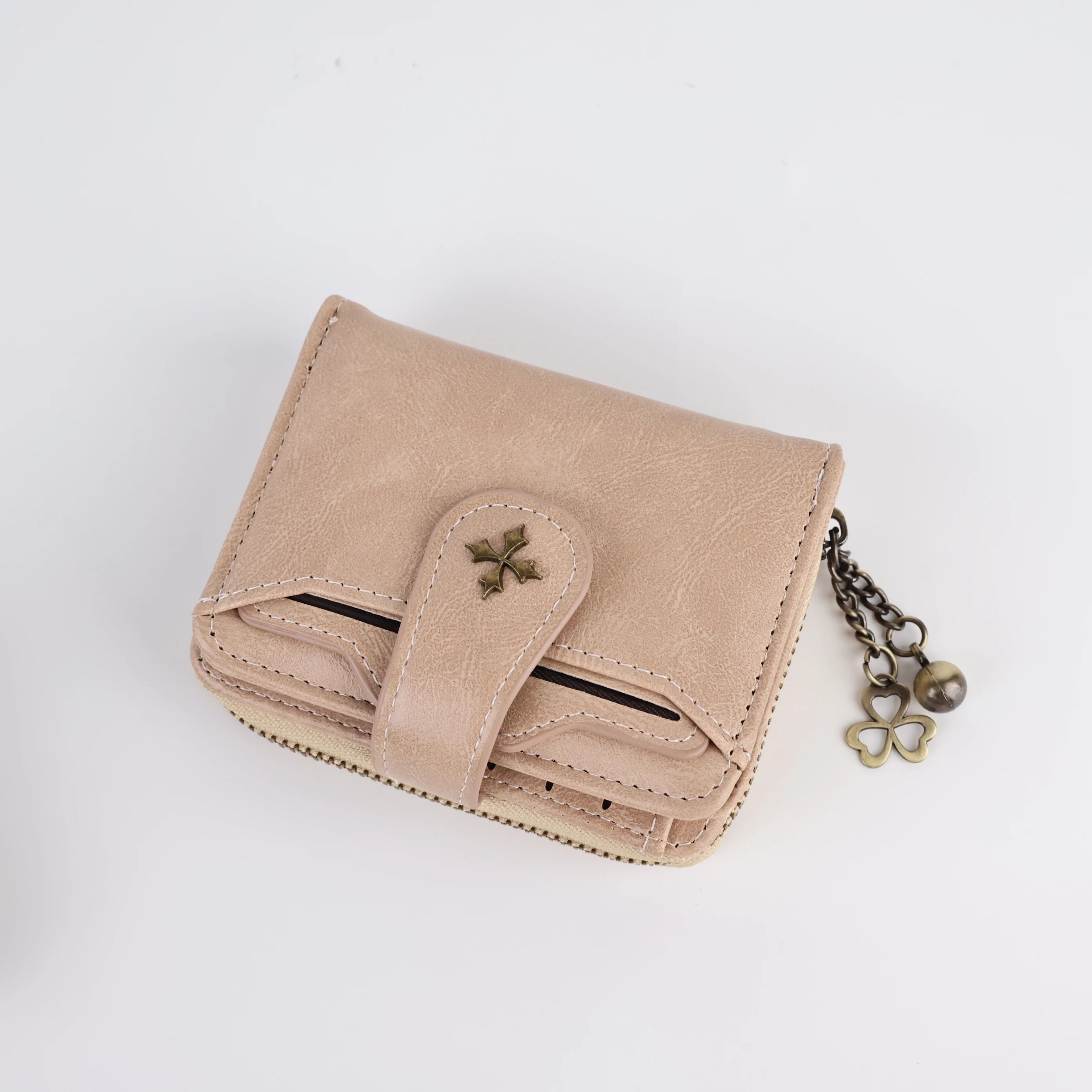 Women's short European and American fashion buckle wallet zipper coin purse