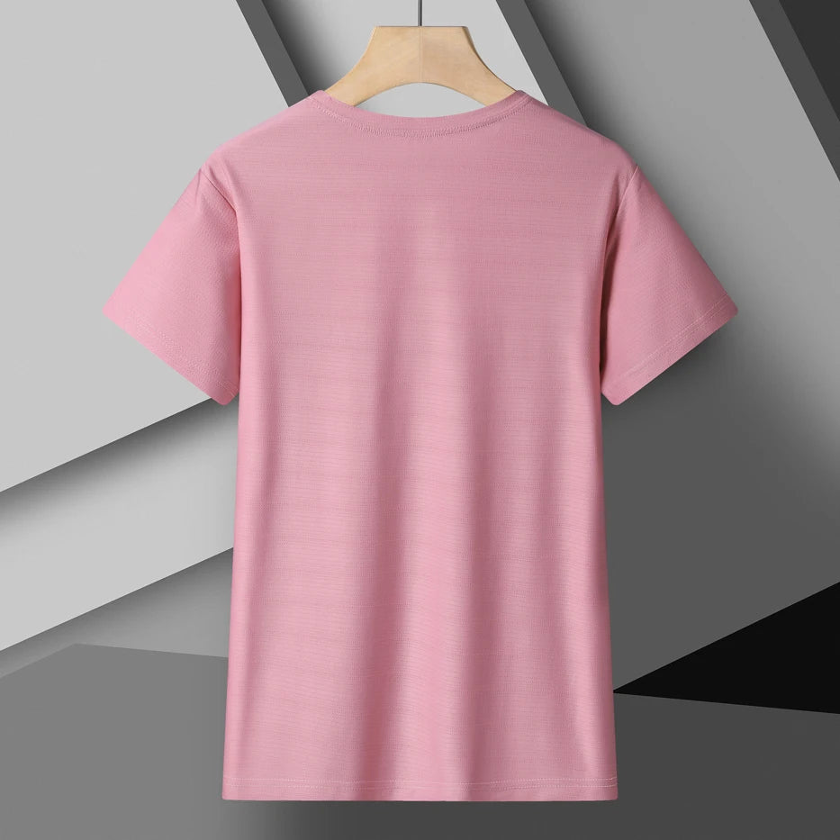 Women Reflective Running T-Shirt - High Elastic Breathable Quick-Dry Ice Silk Sport Top for Summer, Cool Short Sleeve Active Tee
