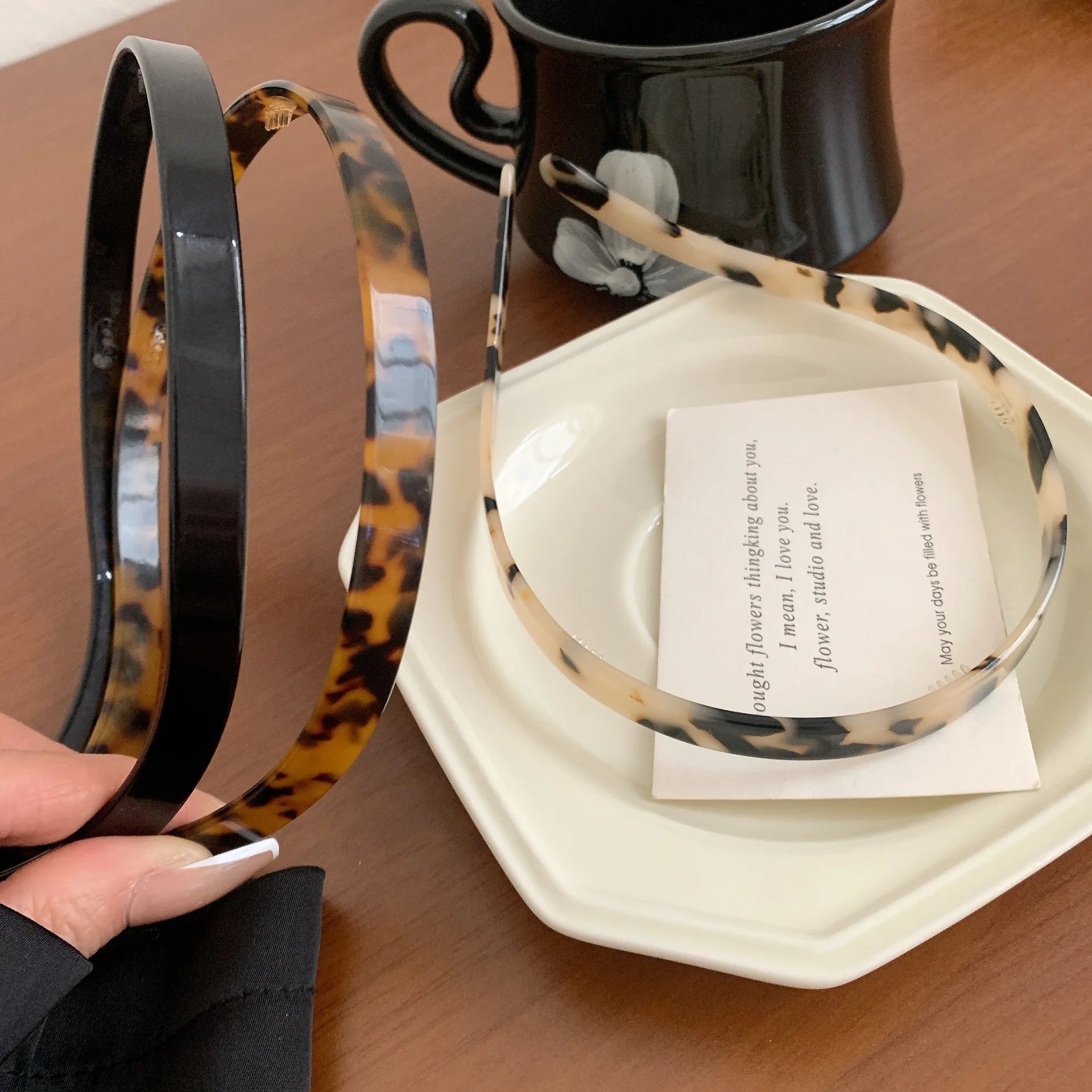 Acrylic Glasses Headband Sweet Thin Hairband Leopard Print Hair Clip Women Hair Hoop Hair Accessories Headwear