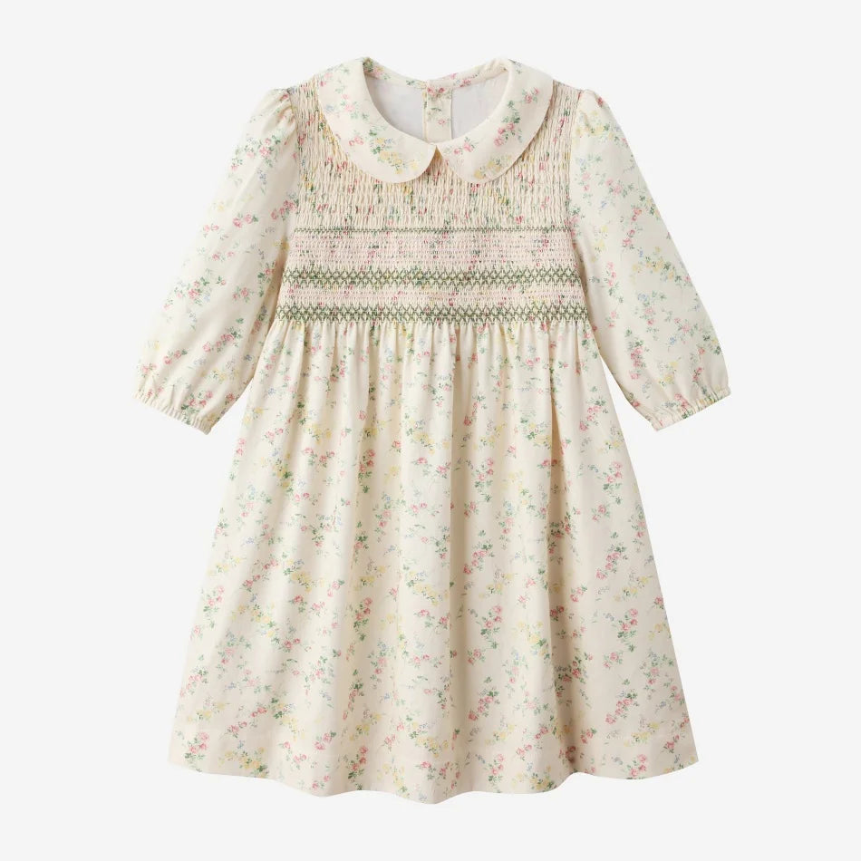 AS SS26 meadow collection pale yellow floral shabbos girls smocking dress pinstripe boys familly match clothes