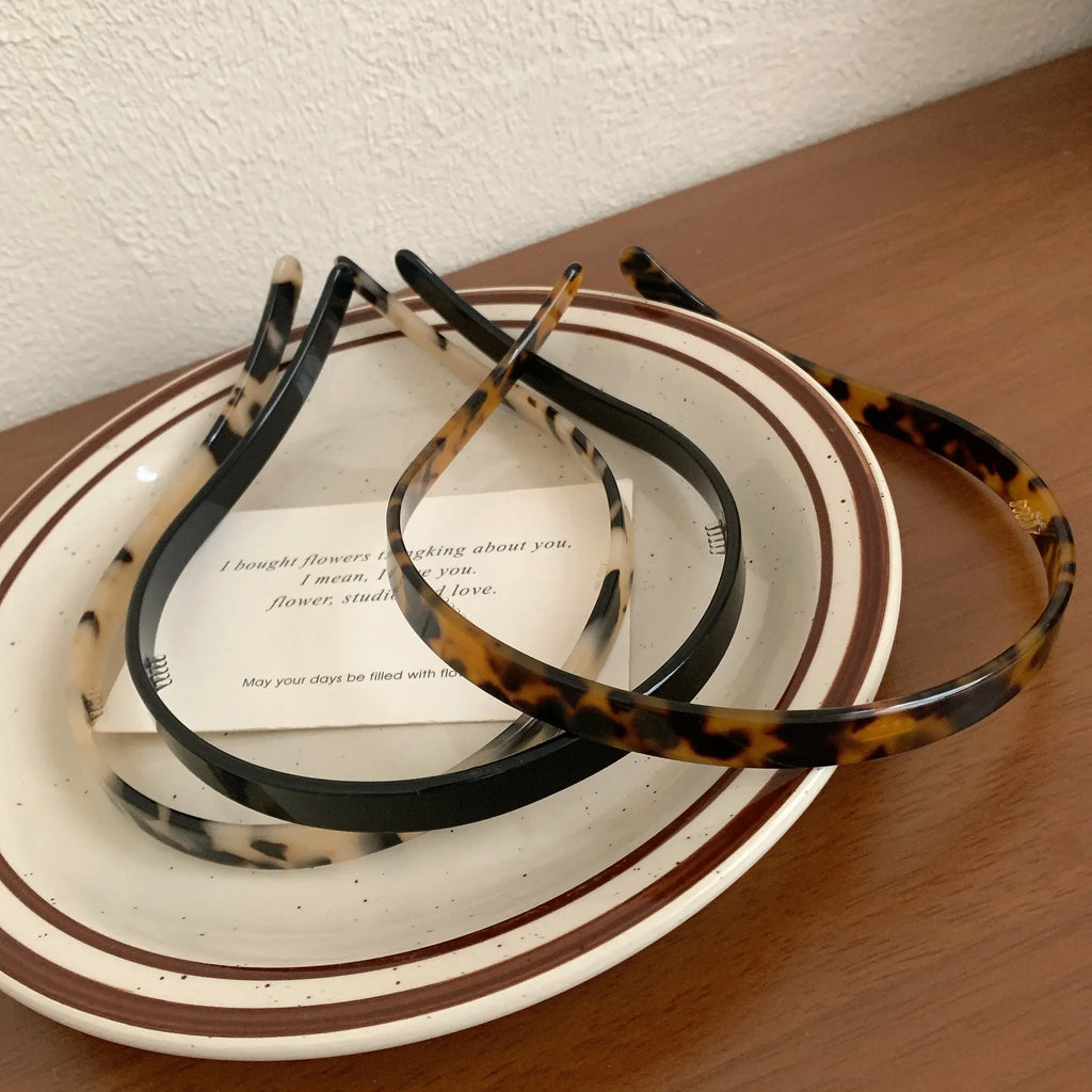 Acrylic Glasses Headband Sweet Thin Hairband Leopard Print Hair Clip Women Hair Hoop Hair Accessories Headwear