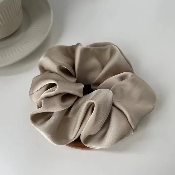 Women Silk Satin Scrunchies Korean Ladies Girls Elastics Hair Band Ponytail Hold Hair Accessories