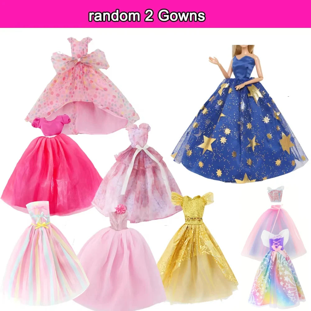 64Pcs Clothes And Accessories for 11.5''/30cm Dolls Fashion Gowns Dresses Casual Outfits Swimsuits Shoes Necklace Ideal Gift