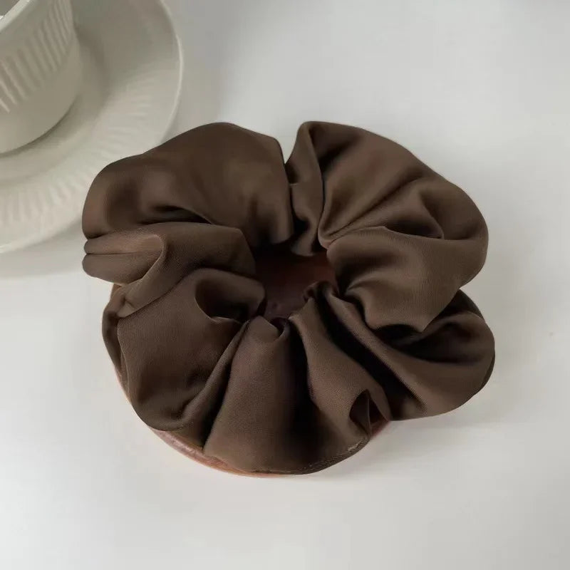 Women Silk Satin Scrunchies Korean Ladies Girls Elastics Hair Band Ponytail Hold Hair Accessories