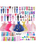 64Pcs Clothes And Accessories for 11.5''/30cm Dolls Fashion Gowns Dresses Casual Outfits Swimsuits Shoes Necklace Ideal Gift