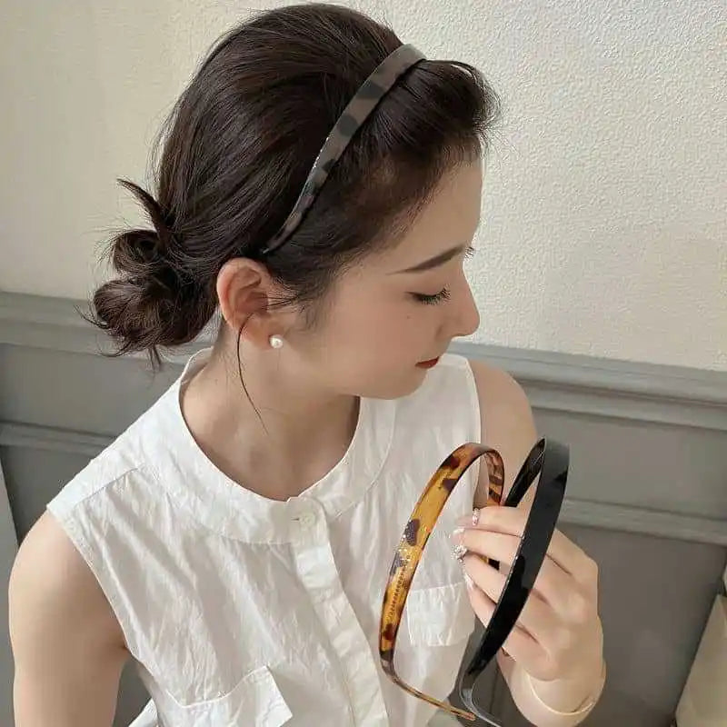 Acrylic Glasses Headband Sweet Thin Hairband Leopard Print Hair Clip Women Hair Hoop Hair Accessories Headwear