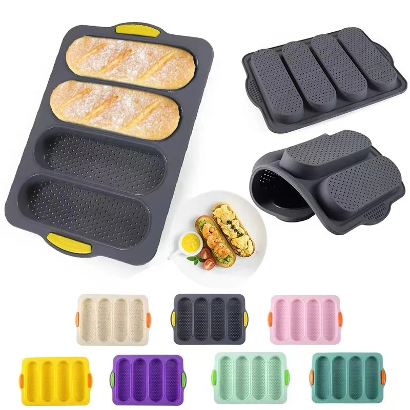 Large Silicone Baking Mold Restaurant Bread Food Mould Grade Baguette Bake Tray Non-stick Oven Tool kitchen Bakeware Accessories