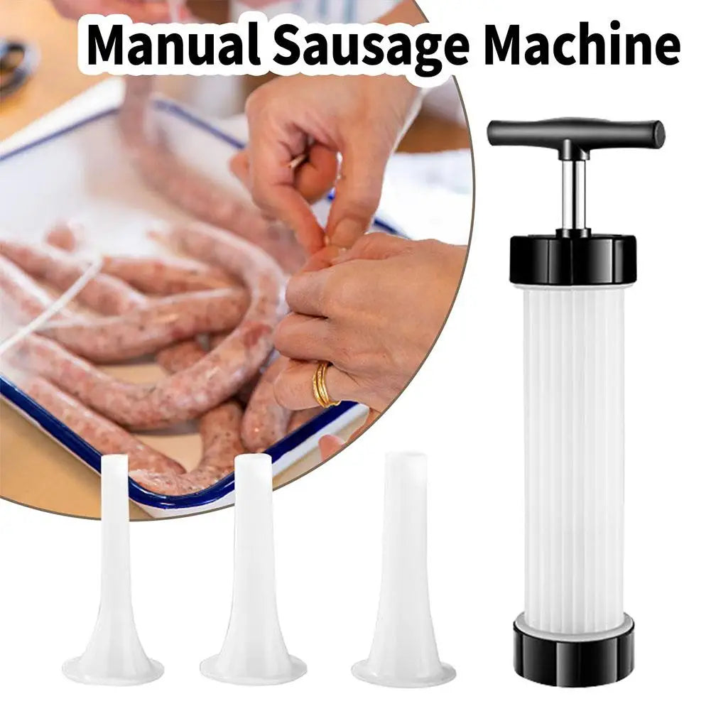 Portable Manual Sausage Machine Maker  Homemade Handmade Sausage Stuffing Household Kitchen Small Injection Sausage Filler Press