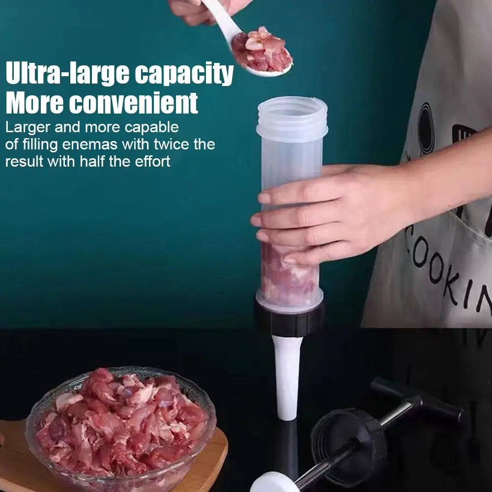 Portable Manual Sausage Machine Maker  Homemade Handmade Sausage Stuffing Household Kitchen Small Injection Sausage Filler Press