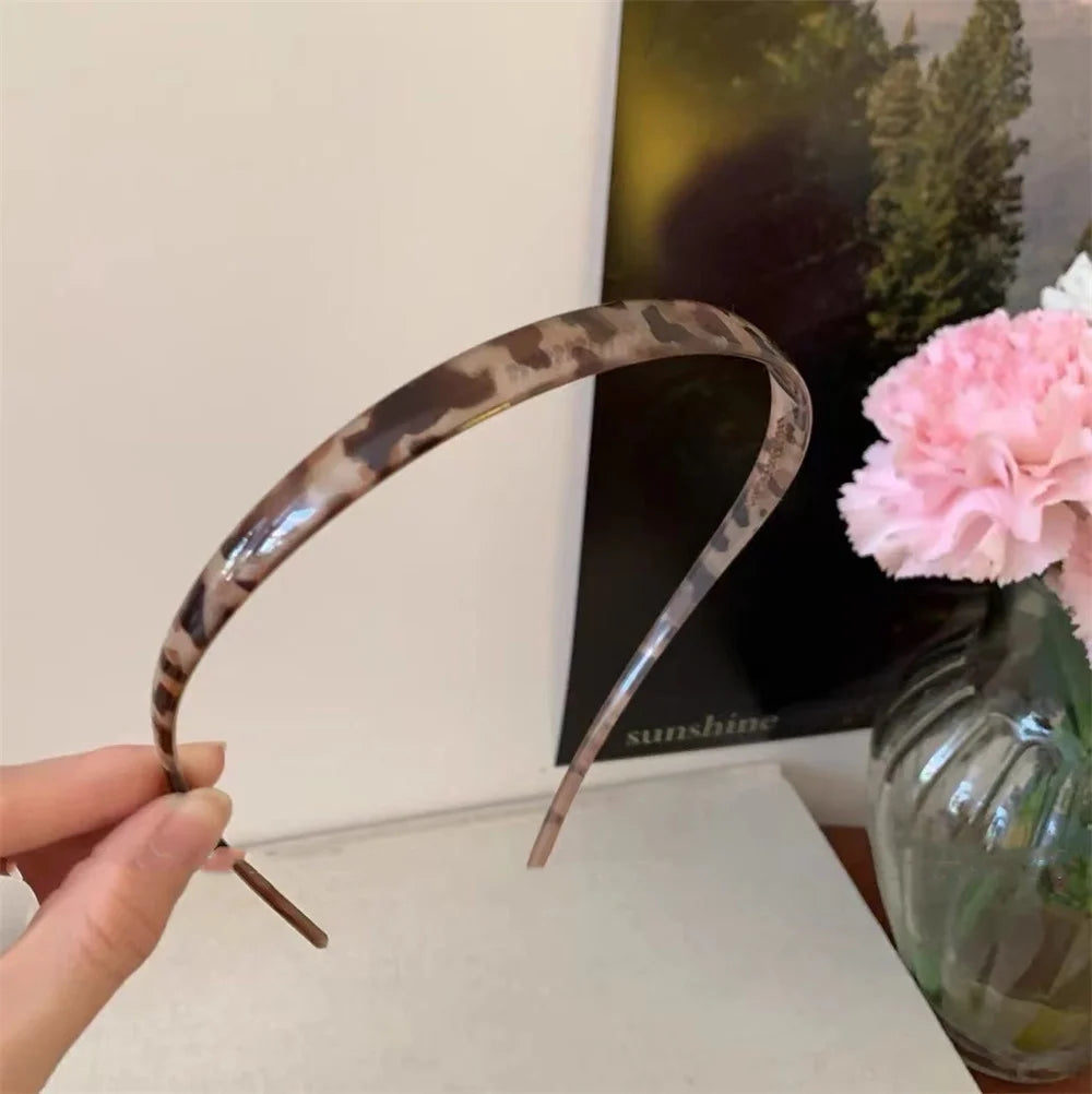 Acrylic Glasses Headband Sweet Thin Hairband Leopard Print Hair Clip Women Hair Hoop Hair Accessories Headwear