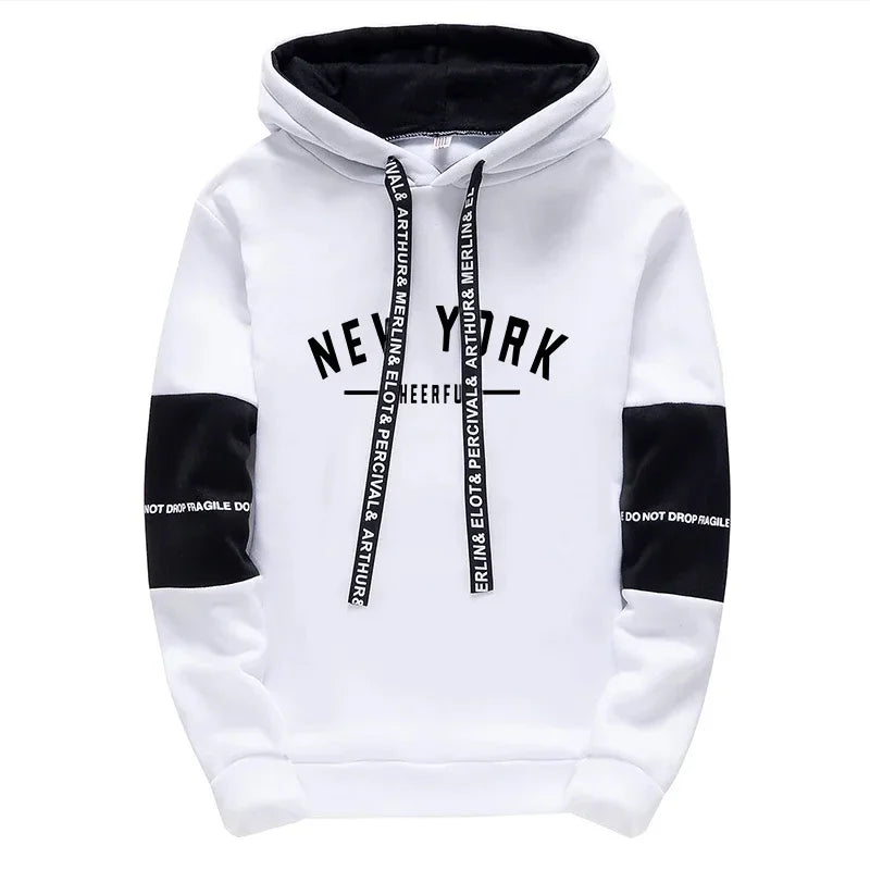 Mens Tracksuit Daily Casual Hooded Sweatshirts Outdoors Sports Jogging Man Clothes Print Urban Streets Single Piece Hoodie Pants