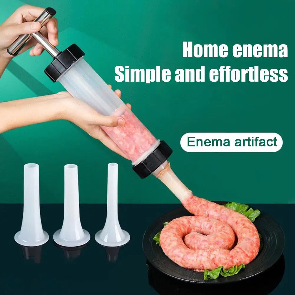 Portable Manual Sausage Machine Maker  Homemade Handmade Sausage Stuffing Household Kitchen Small Injection Sausage Filler Press