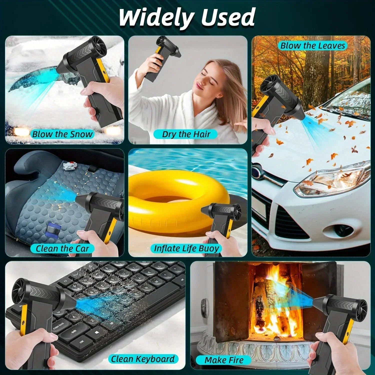 7800000RPH Air Blower Brushless Motor Electric Turbo Jet Fan High-Speed Violent Fan USB Rechargeable Powerful Dust Blower 60m/s