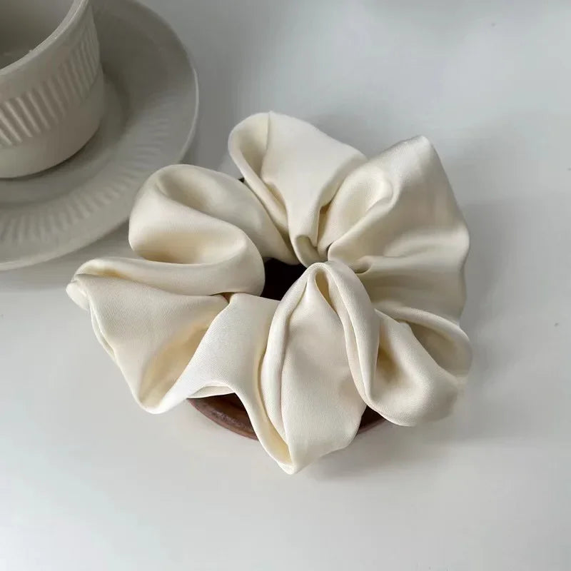 Women Silk Satin Scrunchies Korean Ladies Girls Elastics Hair Band Ponytail Hold Hair Accessories